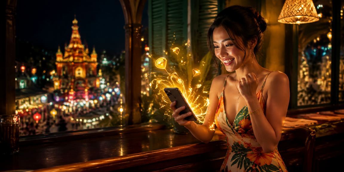 Người dùng tại Nha Trang kiểm tra bảng kèo và ứng dụng cá cược trên điện thoại bên ly cà phê